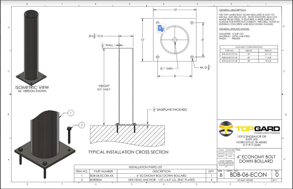 Download Architect & Engineer Specifications PDFs – The Bollard Shop